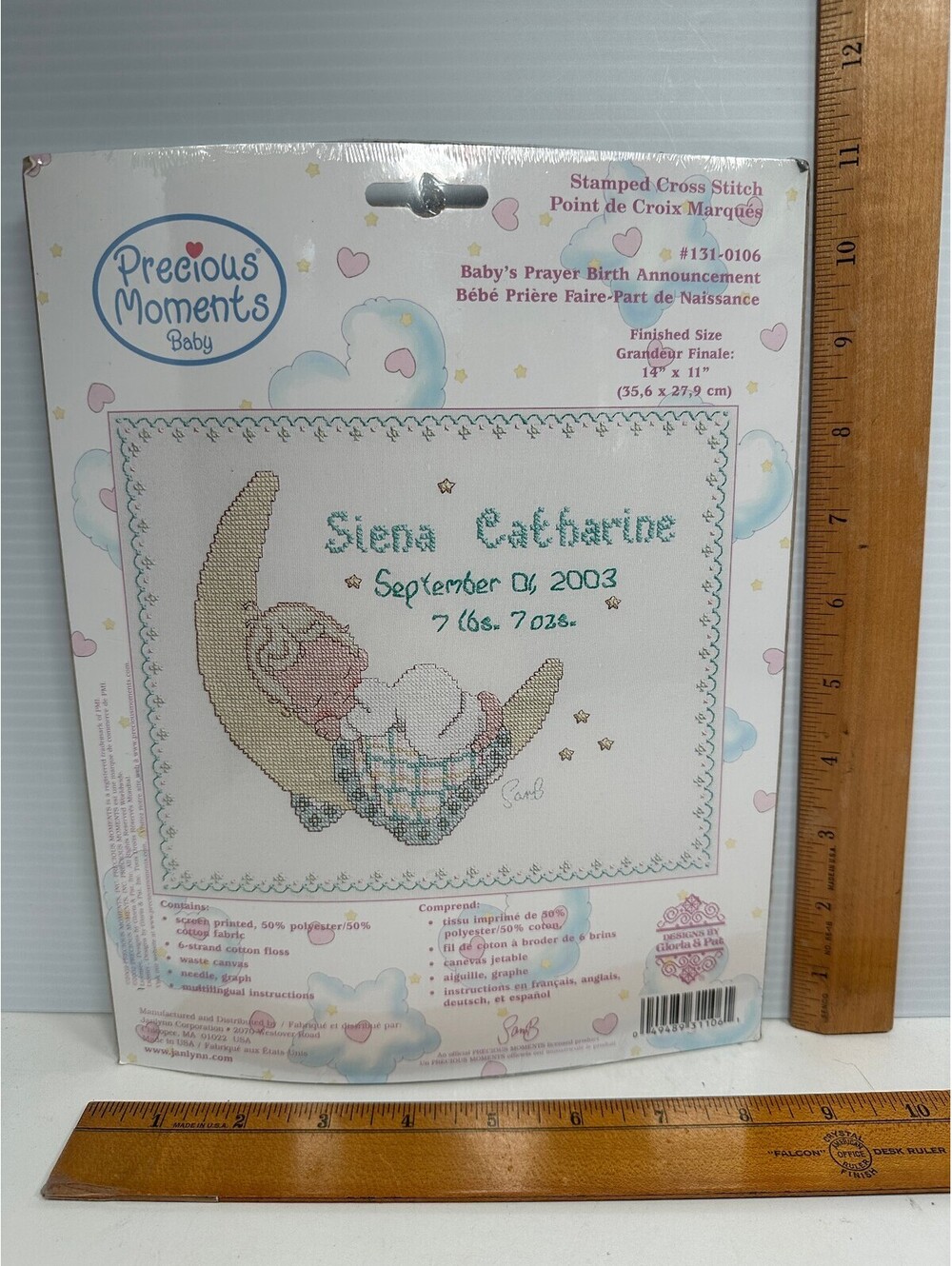 Precious Moments Counted Cross Stitch Baby Birth Announcement Kit 131-0106